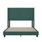 Merrick Lane Sana Modern Upholstered Platform Bed Frame with Padded, Tufted Wingback Headboard and Wood Support Slats, No Box Spring Required